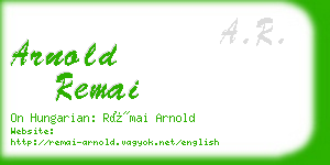 arnold remai business card